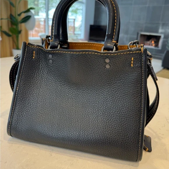 COACH Rouge Pebbled Black Leather Bag - Picture 11 of 12